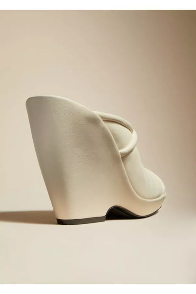 Stagg heel in leather - Cream