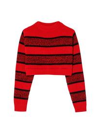 Wool double-breasted jumper with boat neck - Red Black Rugby