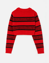 Wool double-breasted jumper with boat neck - Red Black Rugby