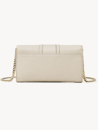 Portefeuille long à chaîne Hana en cuir - Cement Beige