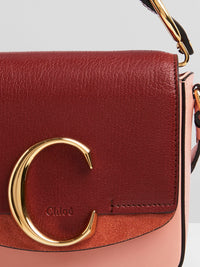 Mini sac Chloé «C» en cuir - Fallow Pink