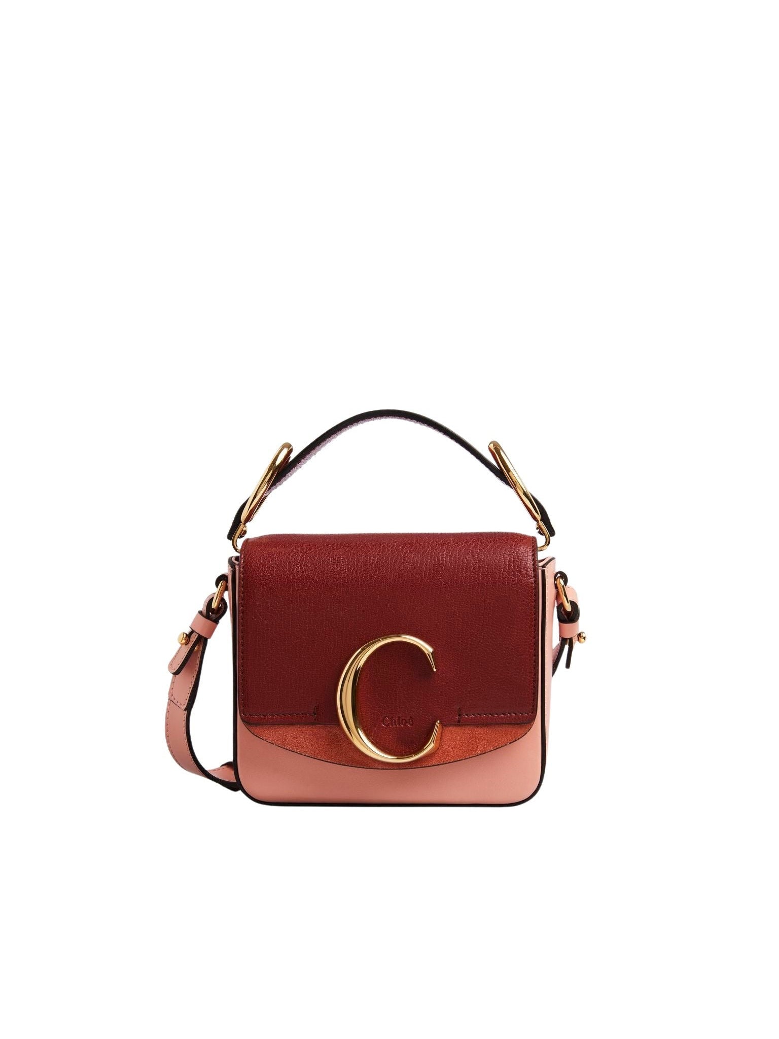 Mini sac Chloé «C» en cuir - Fallow Pink