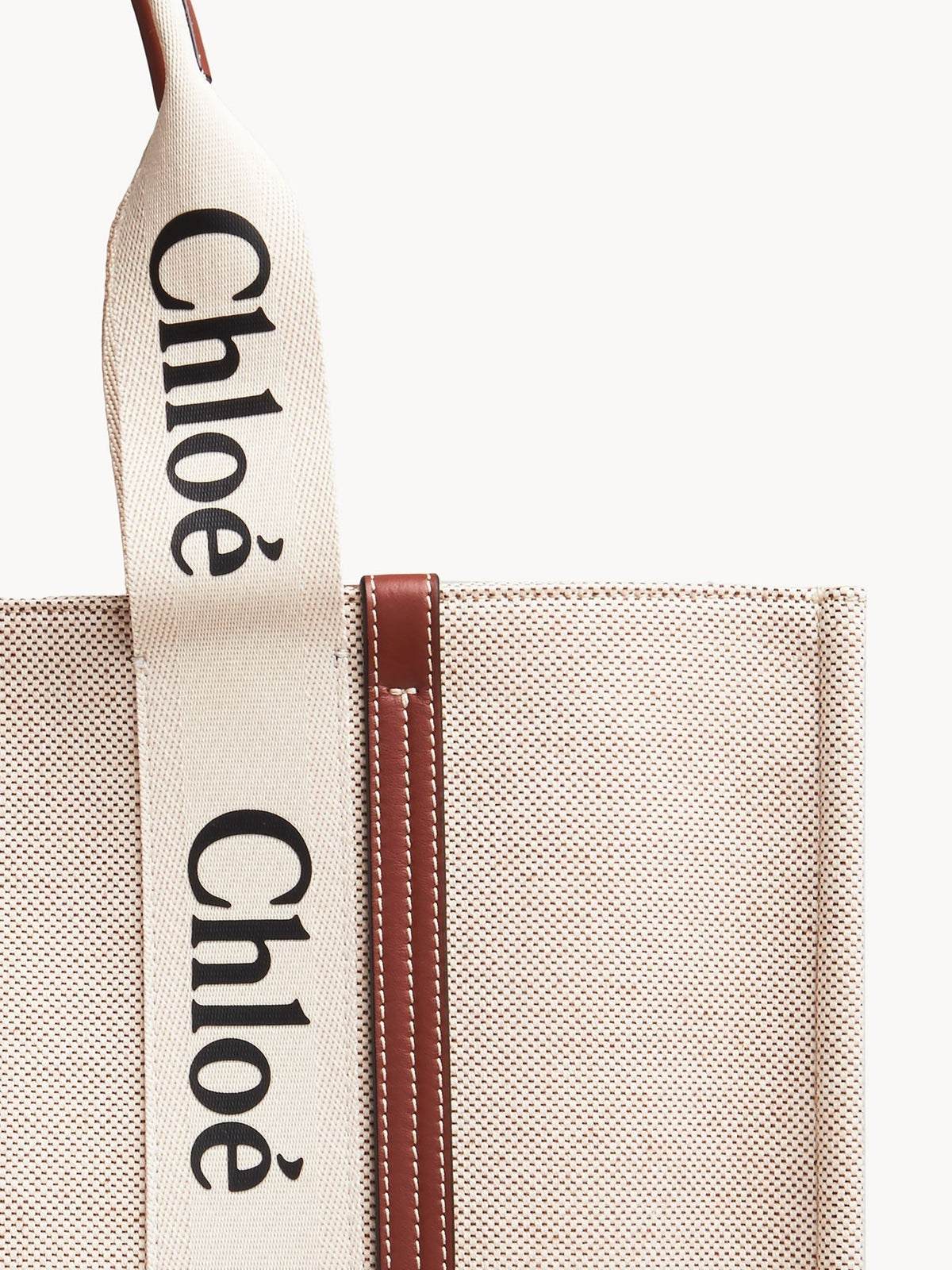 BASEPLUS_White & Brown LARGE TOTE - White & Brown