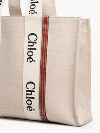 BASEPLUS_White & Brown LARGE TOTE - White & Brown