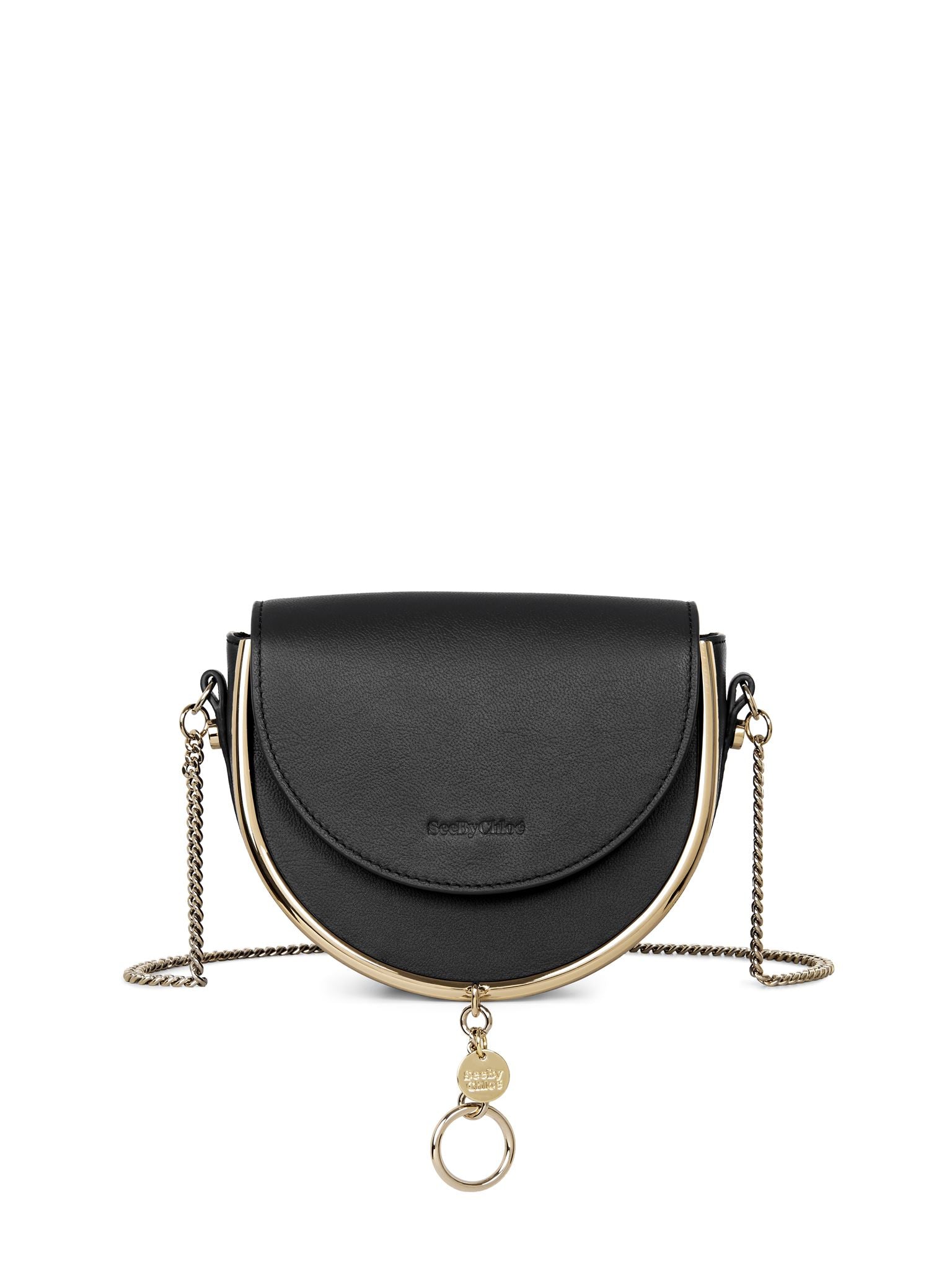 Sac pochette Mara en cuir de vache à petit grain - Black