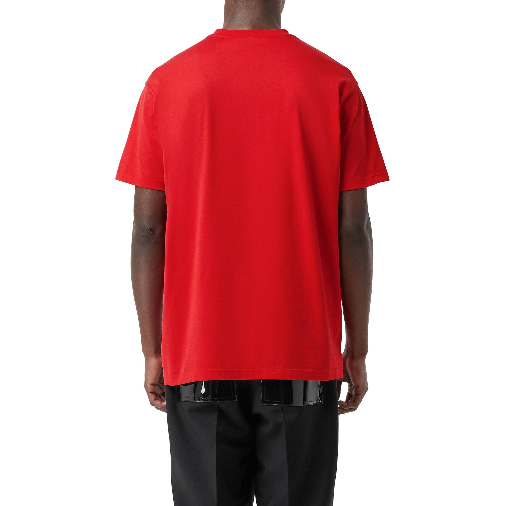 1 qty T-shirt oversize en coton à imprimé montage - Bright Red