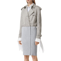 1 qty Trench-coat déstructuré en laine technique - Grey Melange