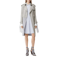 1 qty Trench-coat déstructuré en laine technique - Grey Melange