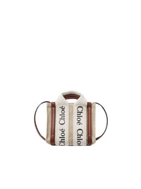 BASEPLUS_White & Brown NANO TOTE - White & Brown