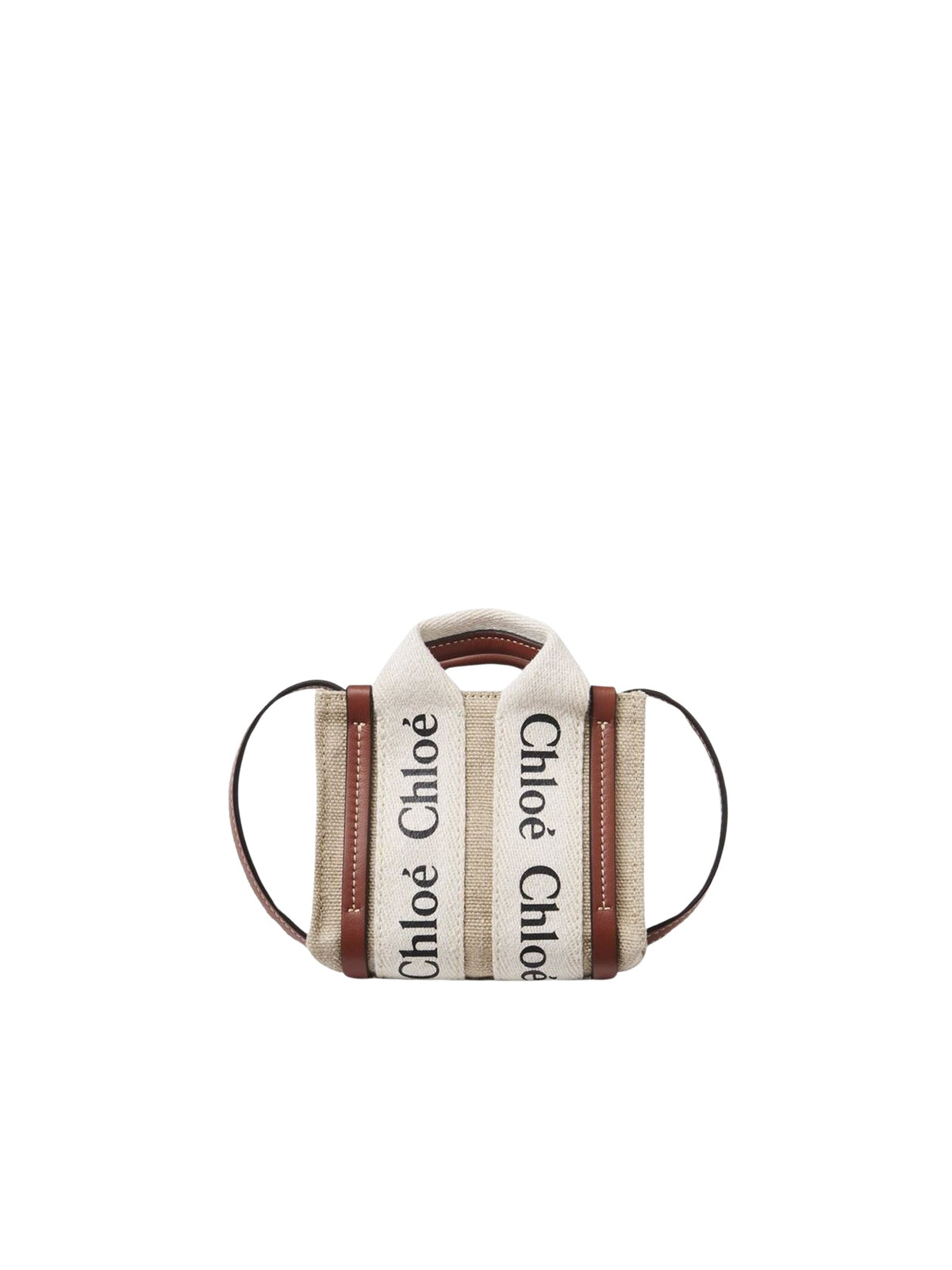 BASEPLUS_White & Brown NANO TOTE - White & Brown