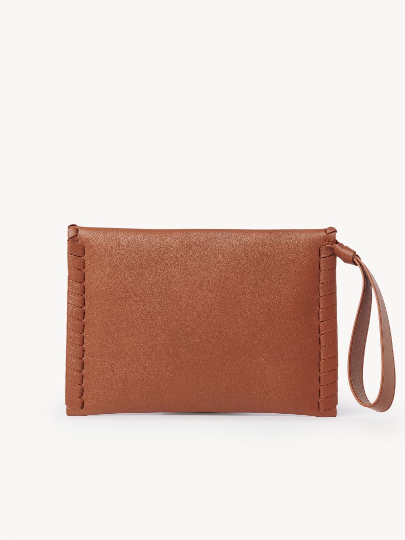 Sac pochette Mony en cuir - Henna Orange