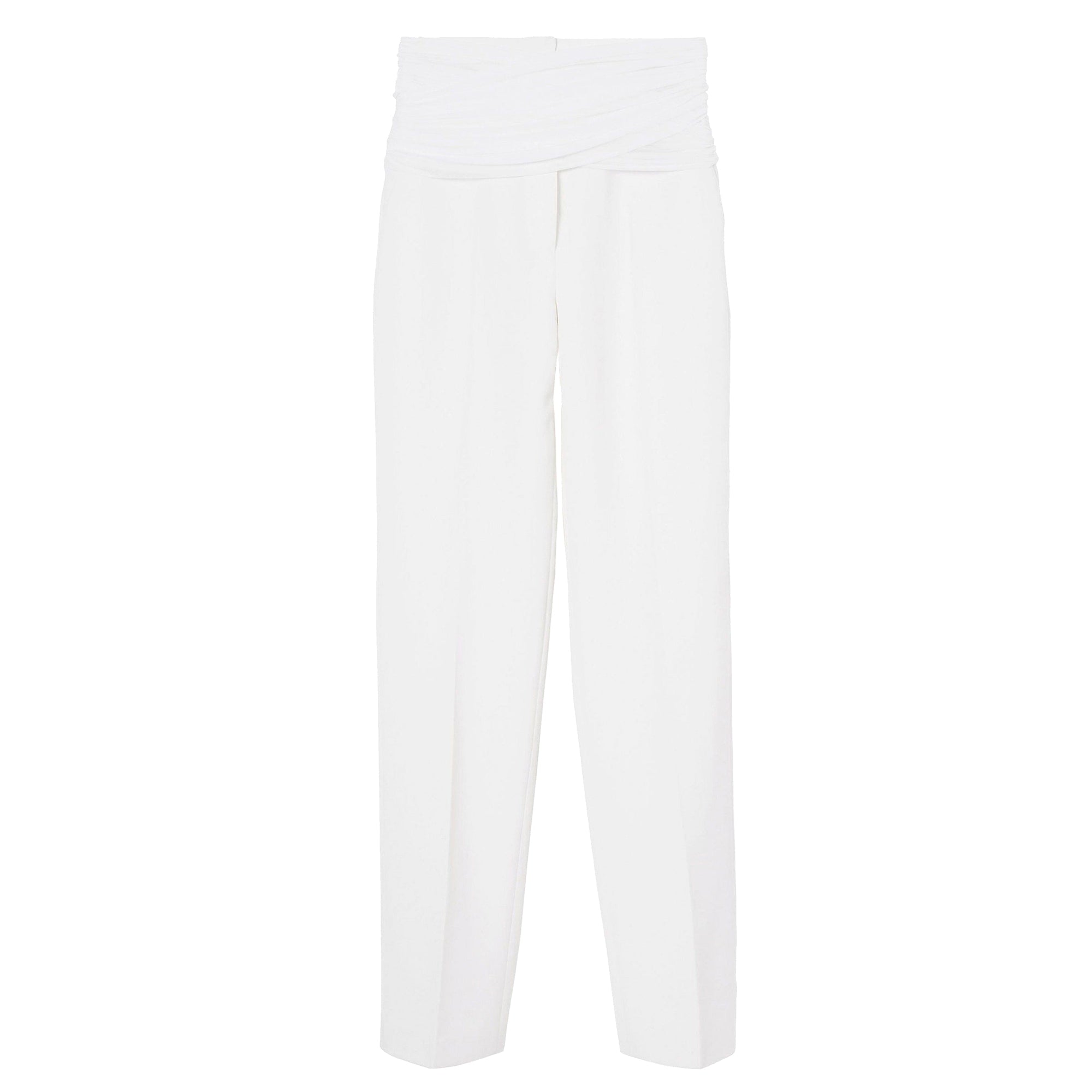 1 qty Pantalon tailleur en laine technique à ceinture - Optic White