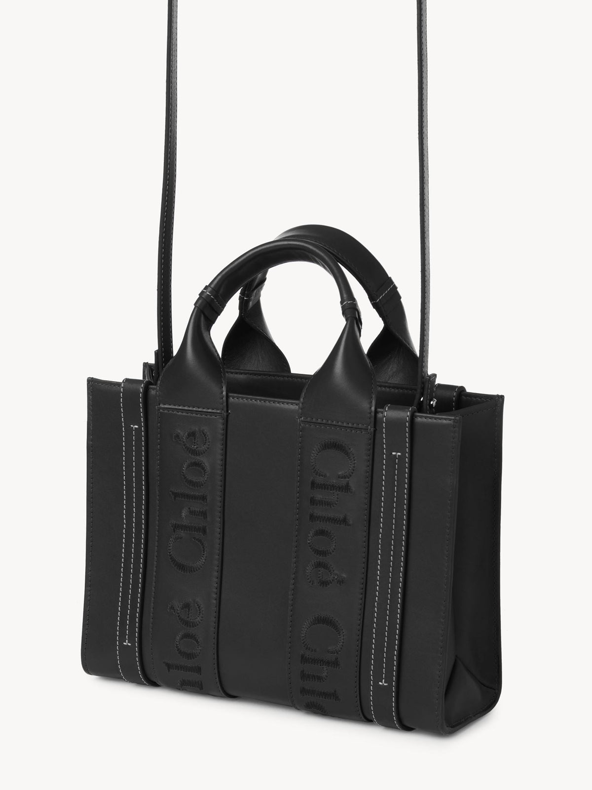 Black SMALL TOTE WITH STRA - Black