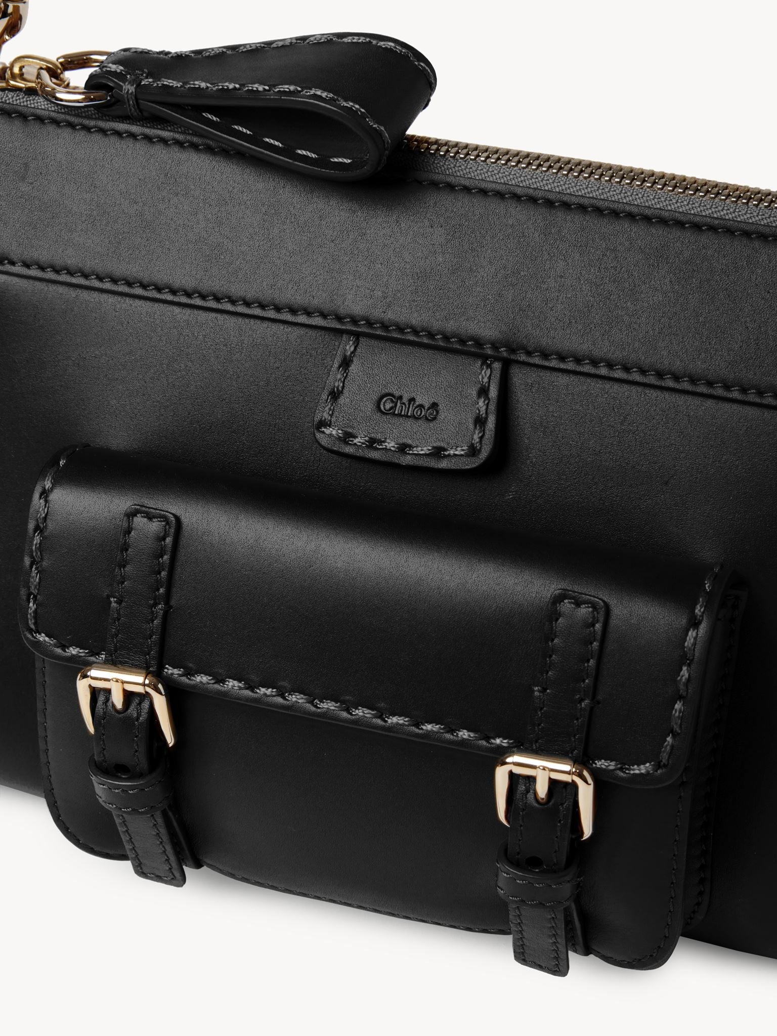 Sac porté épaule Edith en cuir - Black