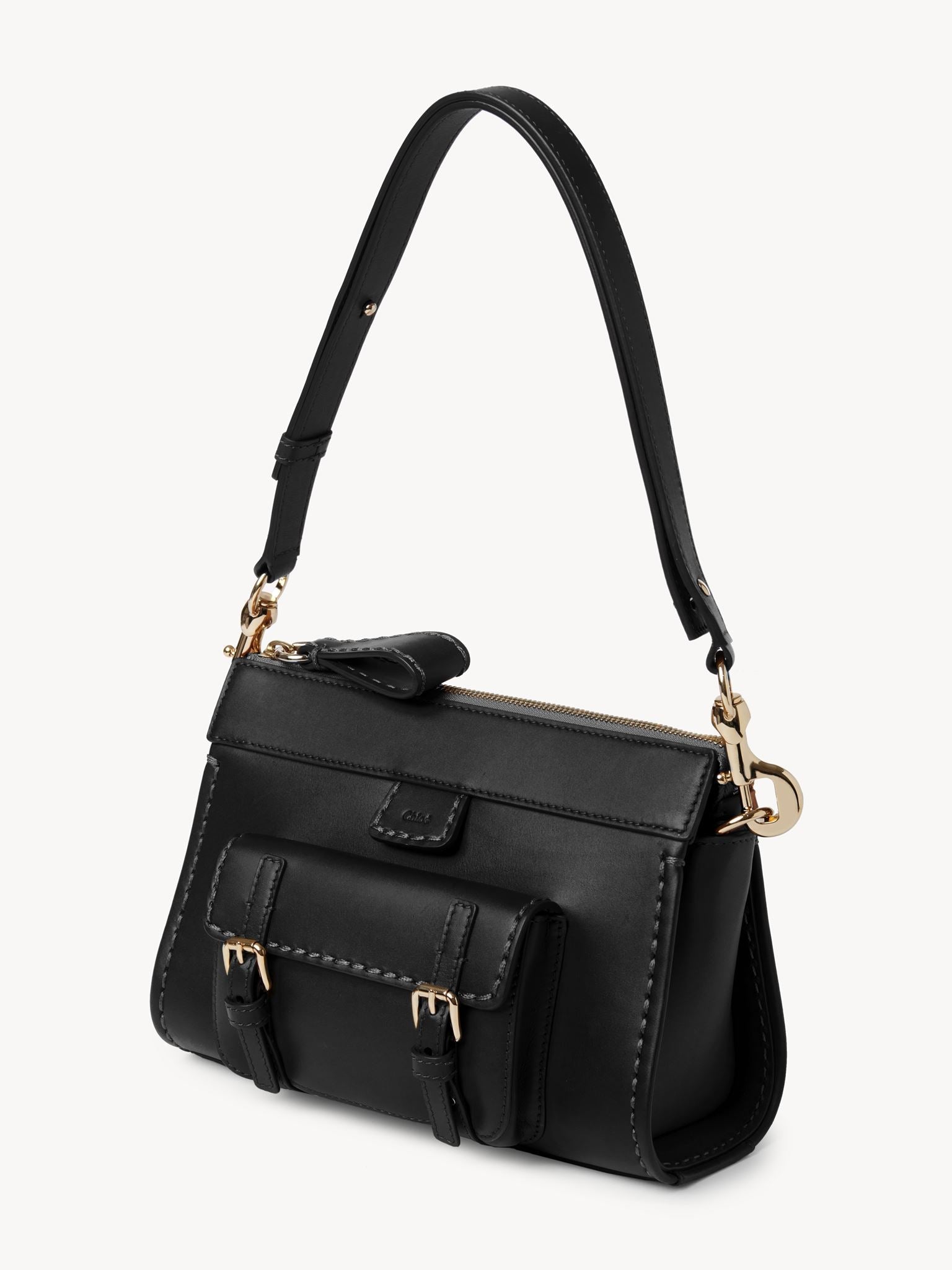 Sac porté épaule Edith en cuir - Black