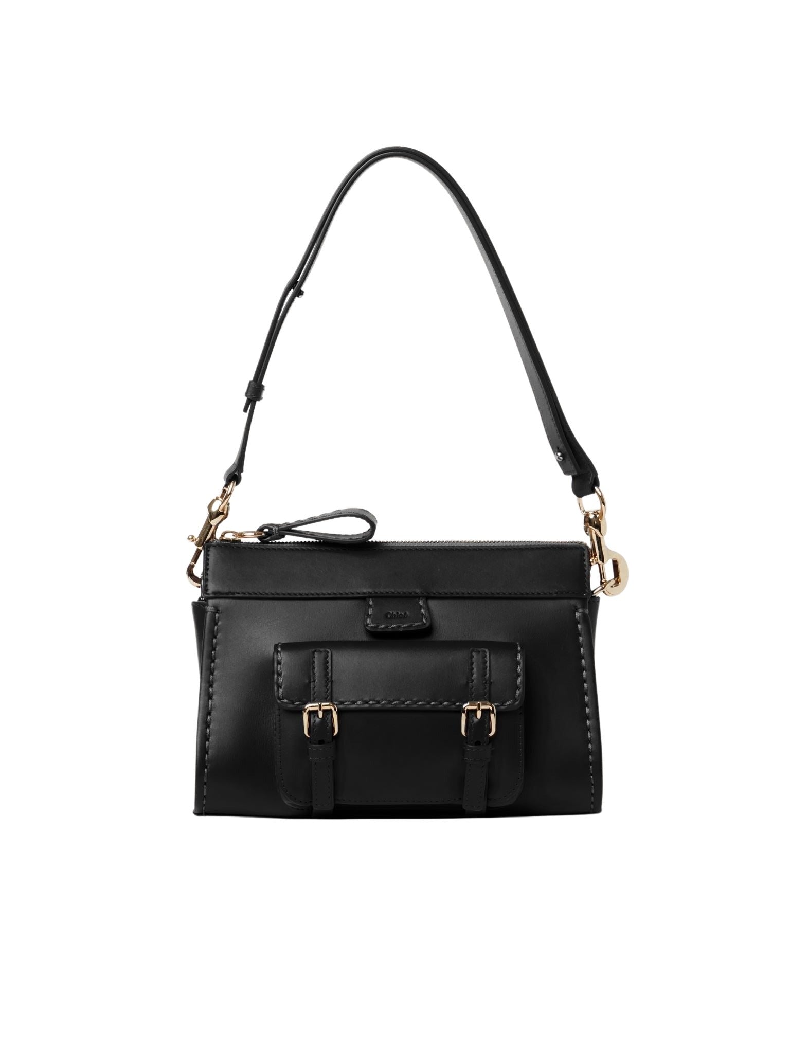 Sac porté épaule Edith en cuir - Black
