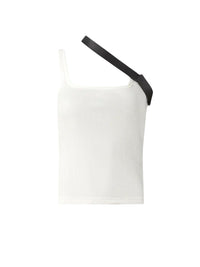 10pcs RELIQUAT 80€ / Débardeur strap biais 90's côtelé - Heritage white