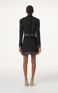 Heart Shaped jacket with rhinestones - Black