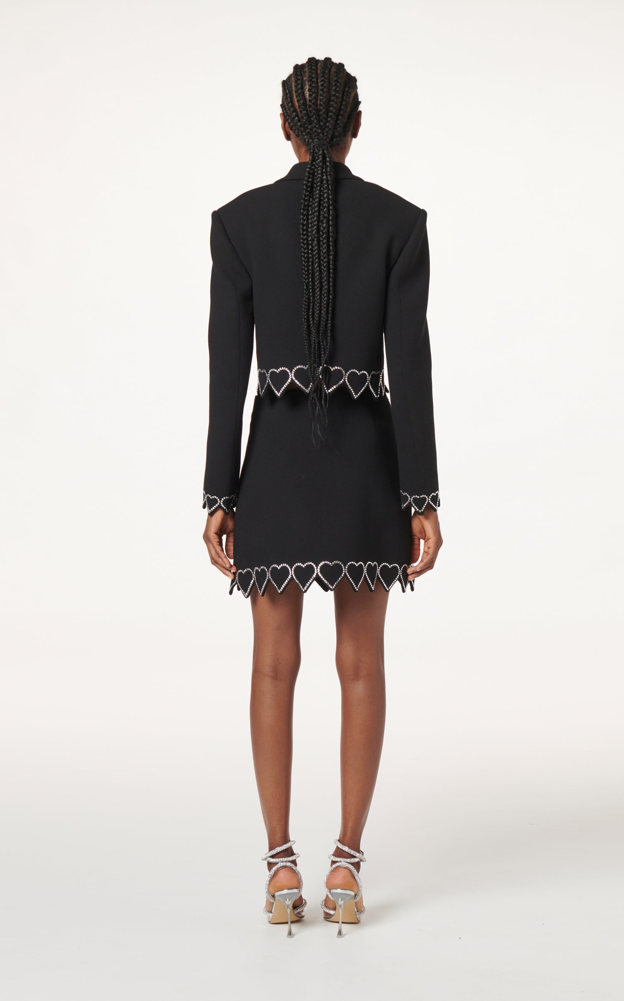 Heart Shaped jacket with rhinestones - Black