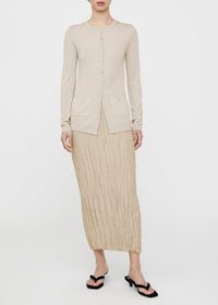 Cardigan finement tricoté en laine - Light Hay