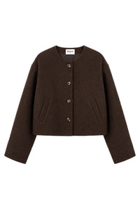 PRIX RECO : 80 // Veste Le Joliot en laine - Marron foncé