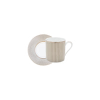 Tasse et soucoupe à café Linae en porcelaine - Platine