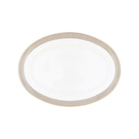 Plat ovale Linae en porcelaine - Platine
