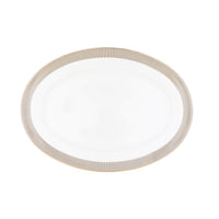 Plat ovale Linae en porcelaine - Platine