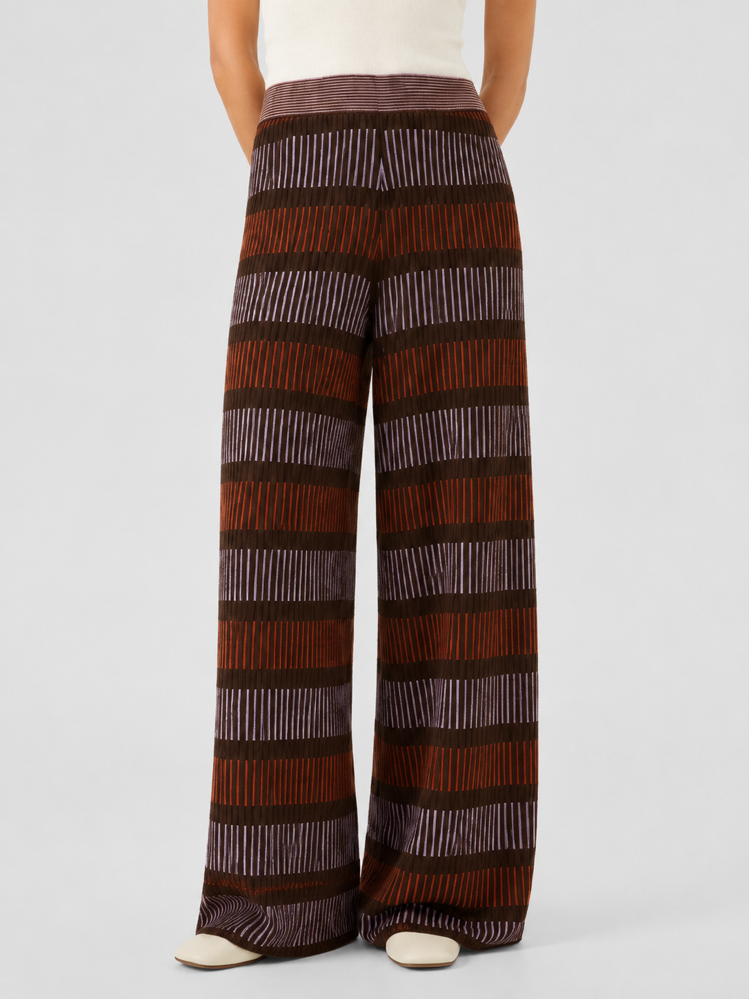 CHOCOLATE, CLAY AND IRIS WINDOWS LONG PANTS