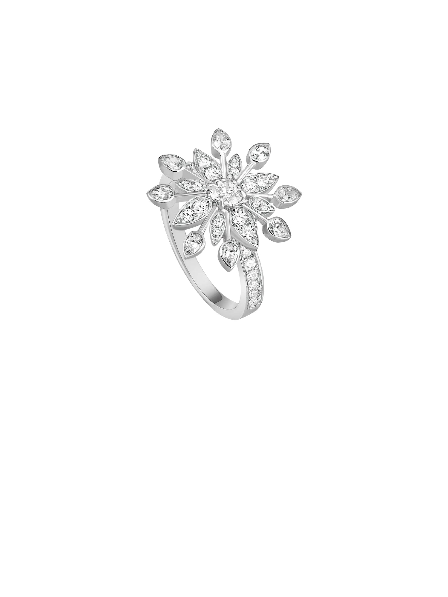 1qty NEW / Argent Rhodié Bague Fleur collection Alexandra en argent rhodié // RECO : 234€