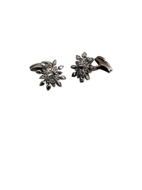 1qty NEW / Argent Boutons de manchette Alexandra pour Burma en argent noirci sertis de Burmalite™ noire // RECO : 236€