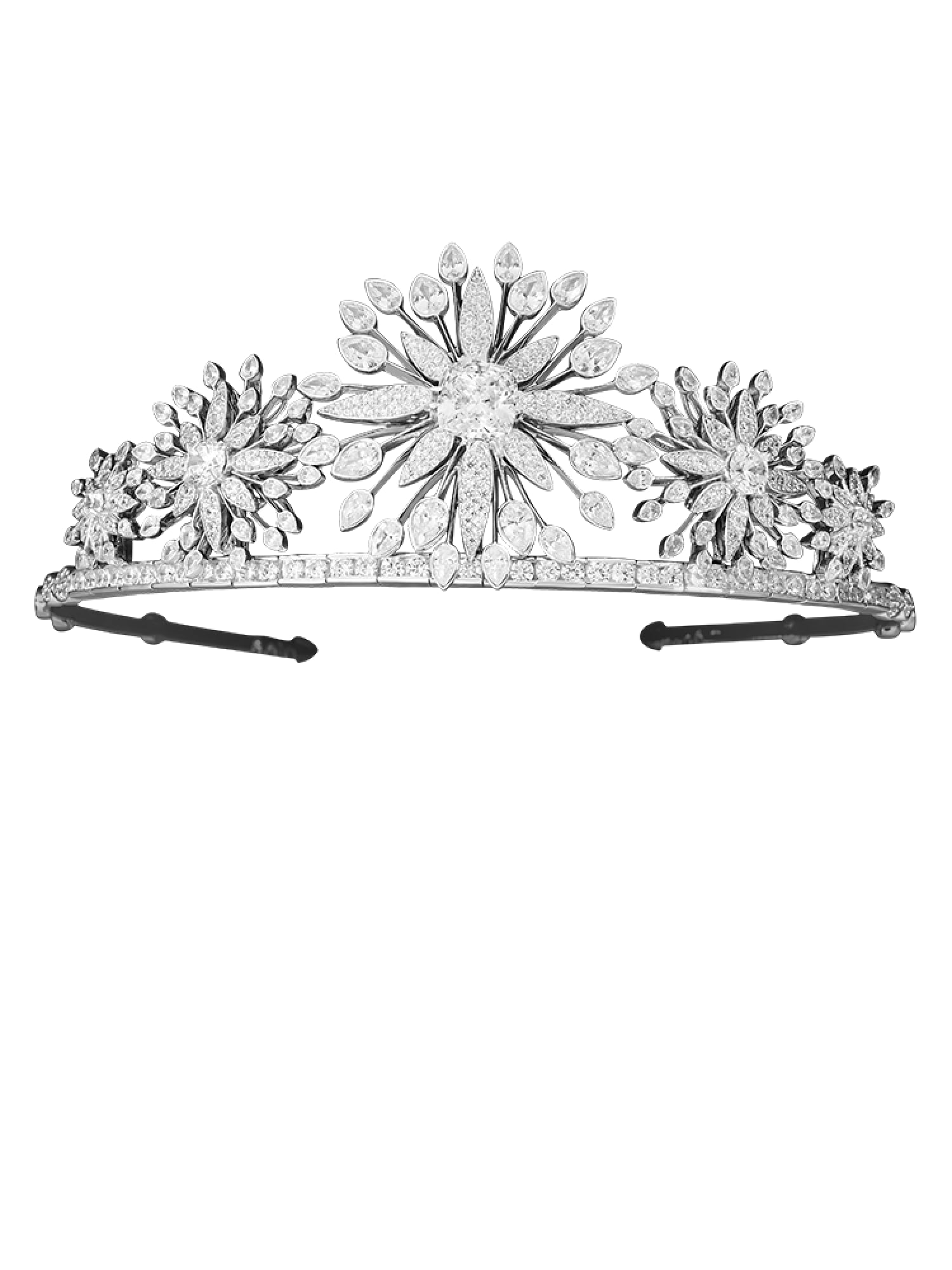 1qty NEW / Argent Rhodié Diadème Harmonie du Soir en argent rhodié 925/1000 // RECO : 1328€