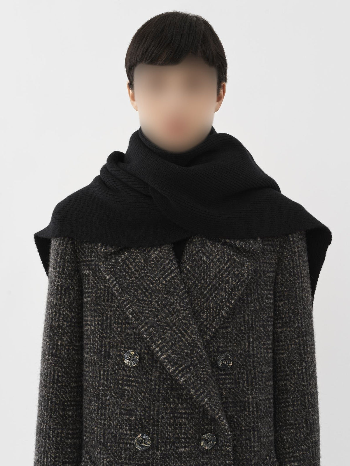 Black STOLE SCARF - Black