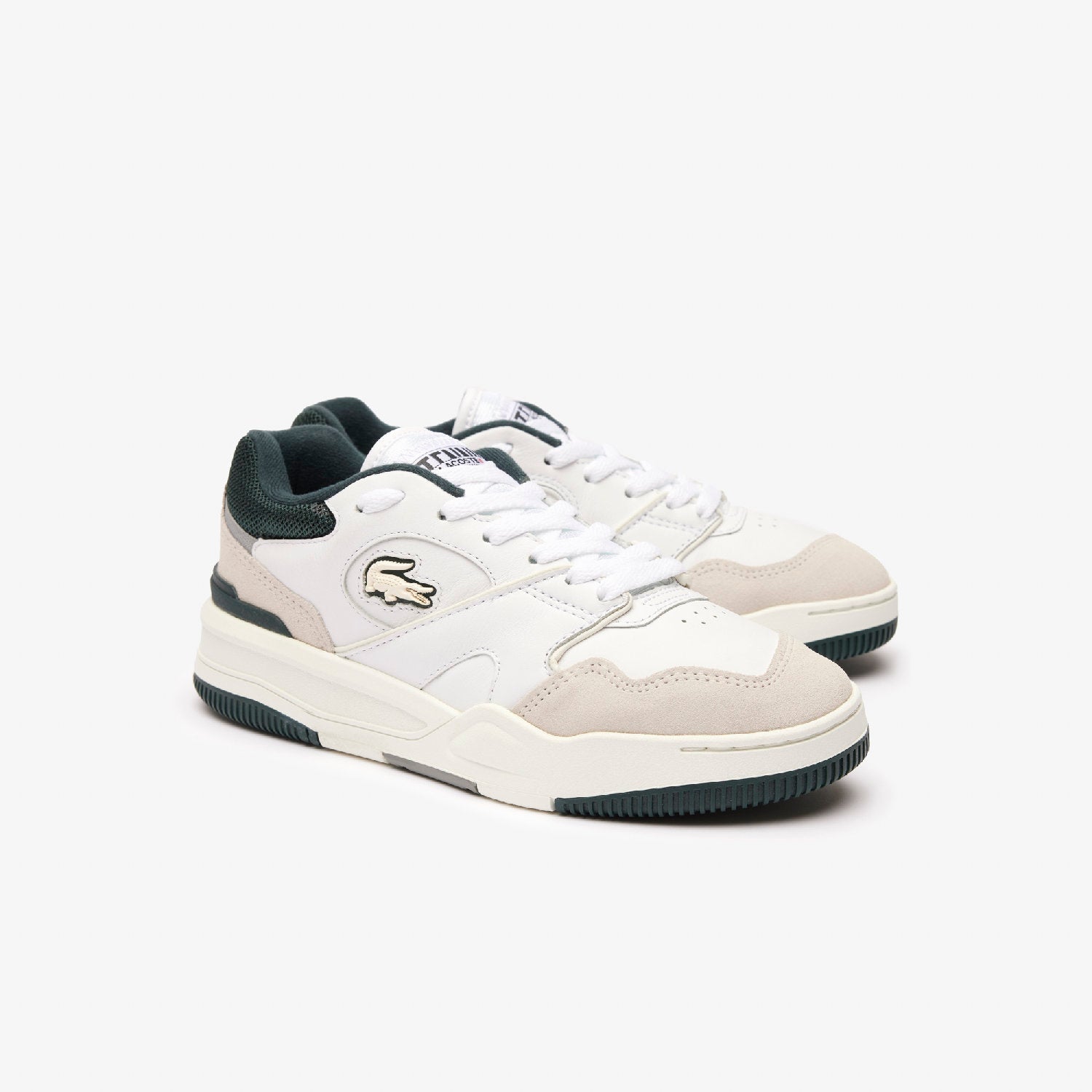Sneakers Lineshot en cuir - White & Dark Green