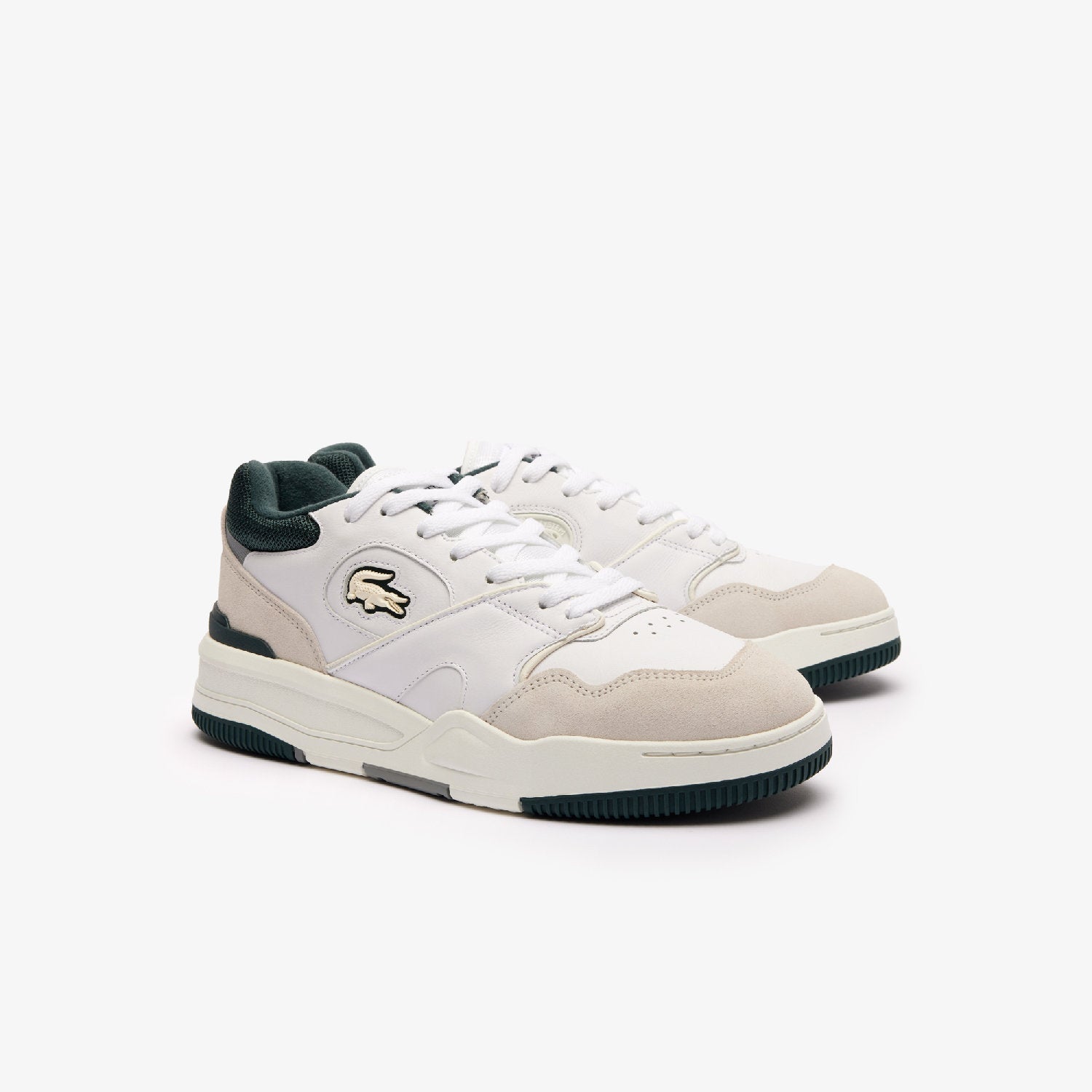 Sneakers Lineshot en cuir - White & Dark Green