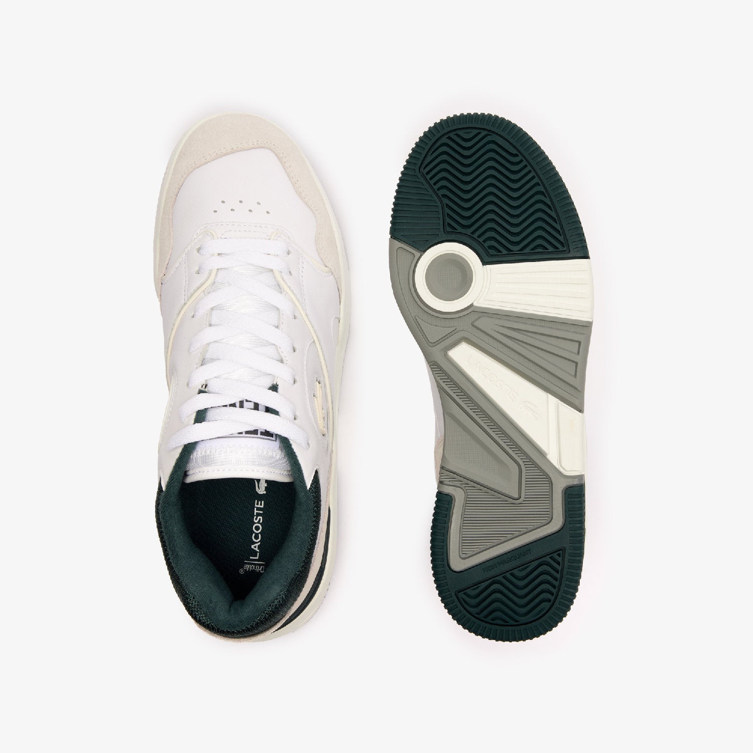 Sneakers Lineshot en cuir - White & Dark Green