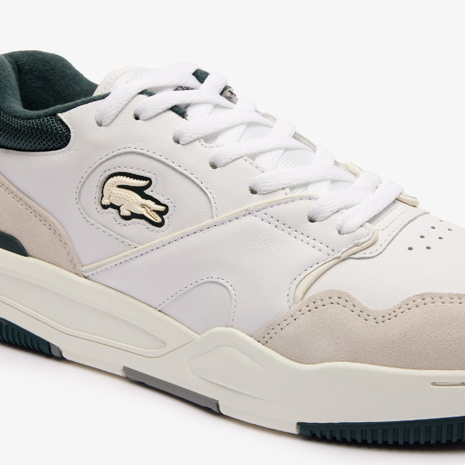 Sneakers Lineshot en cuir - White & Dark Green