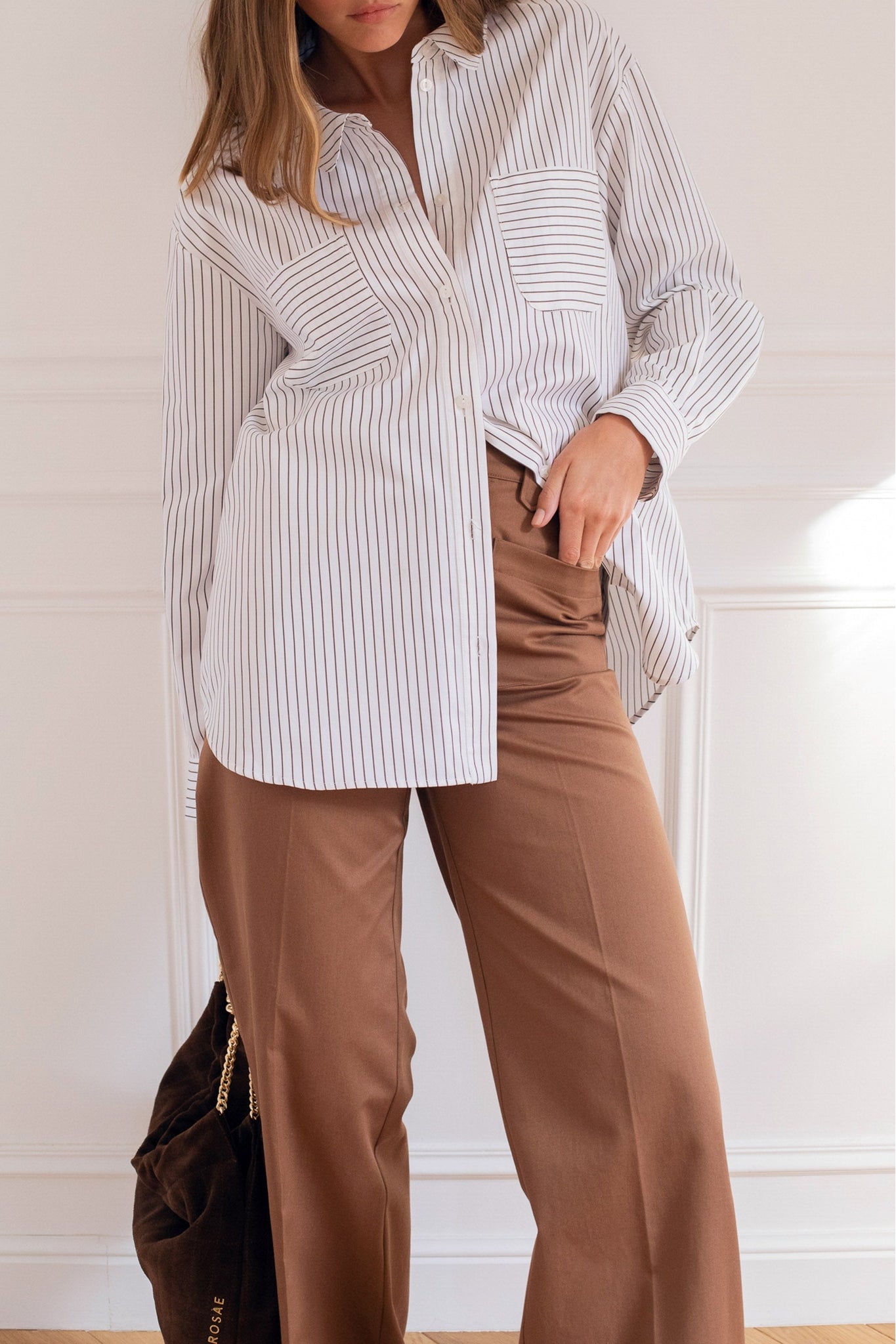 Le Cadou high-waisted trousers - Light brown