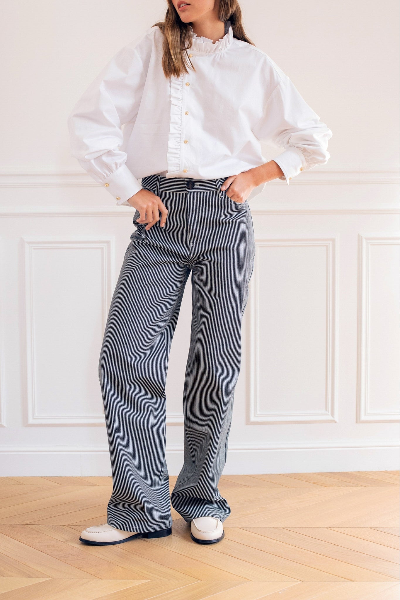 Le Mondrian denim trousers - Navy blue