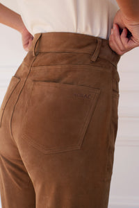 Le Danou leather trousers - Camel brown