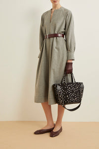 Robe Celeste à manches longues et col ouvert en laine - Grey