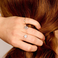 Bague Trinity chaînette sertie de diamants - Or Jaune