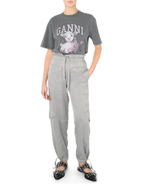 Pantalon cargo à poches en satin - Frost Gray