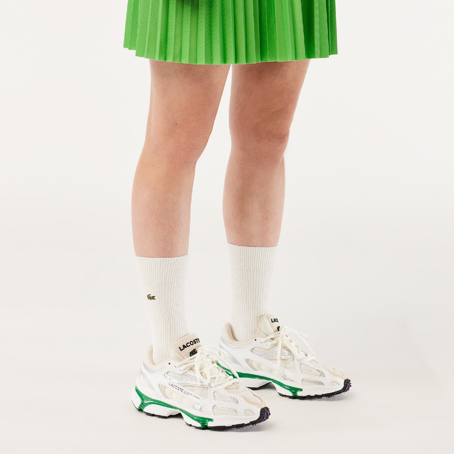 Sneakers L003 2K24 en cuir - White & Green
