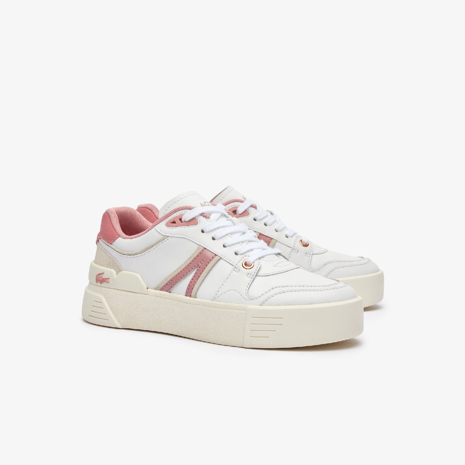 L002 Evo sneakers in leather - White & Light Pink