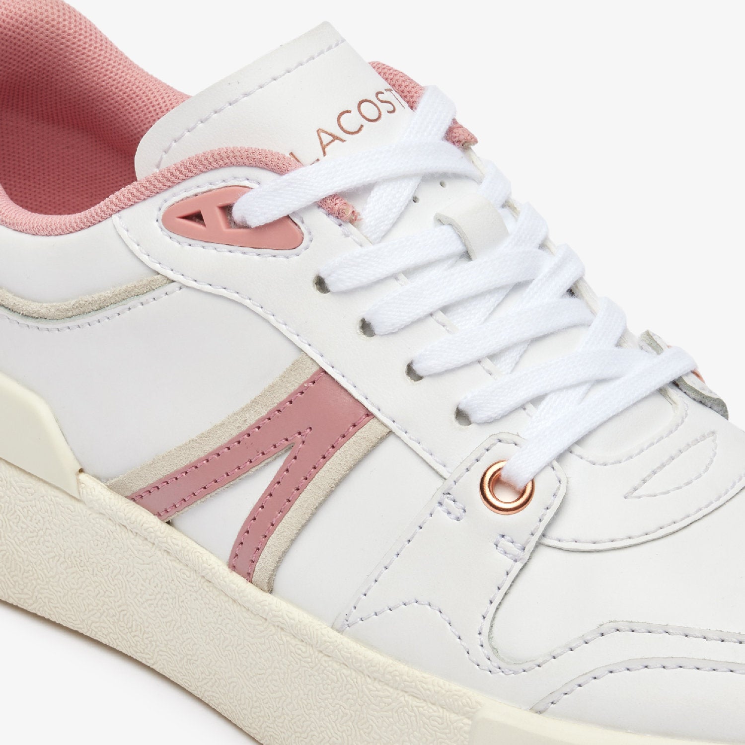L002 Evo sneakers in leather - White & Light Pink