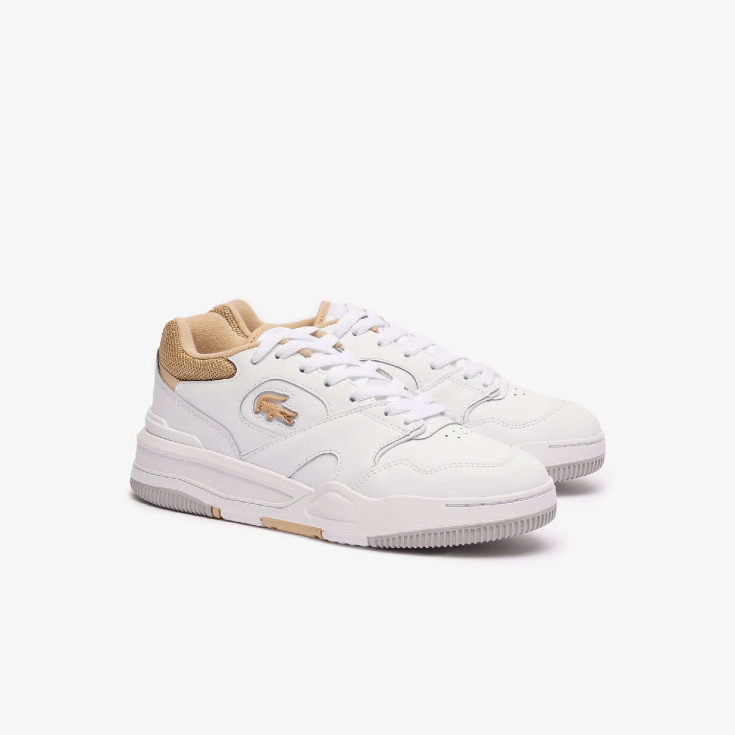 Sneakers Lineshot en cuir - White & Light Brown