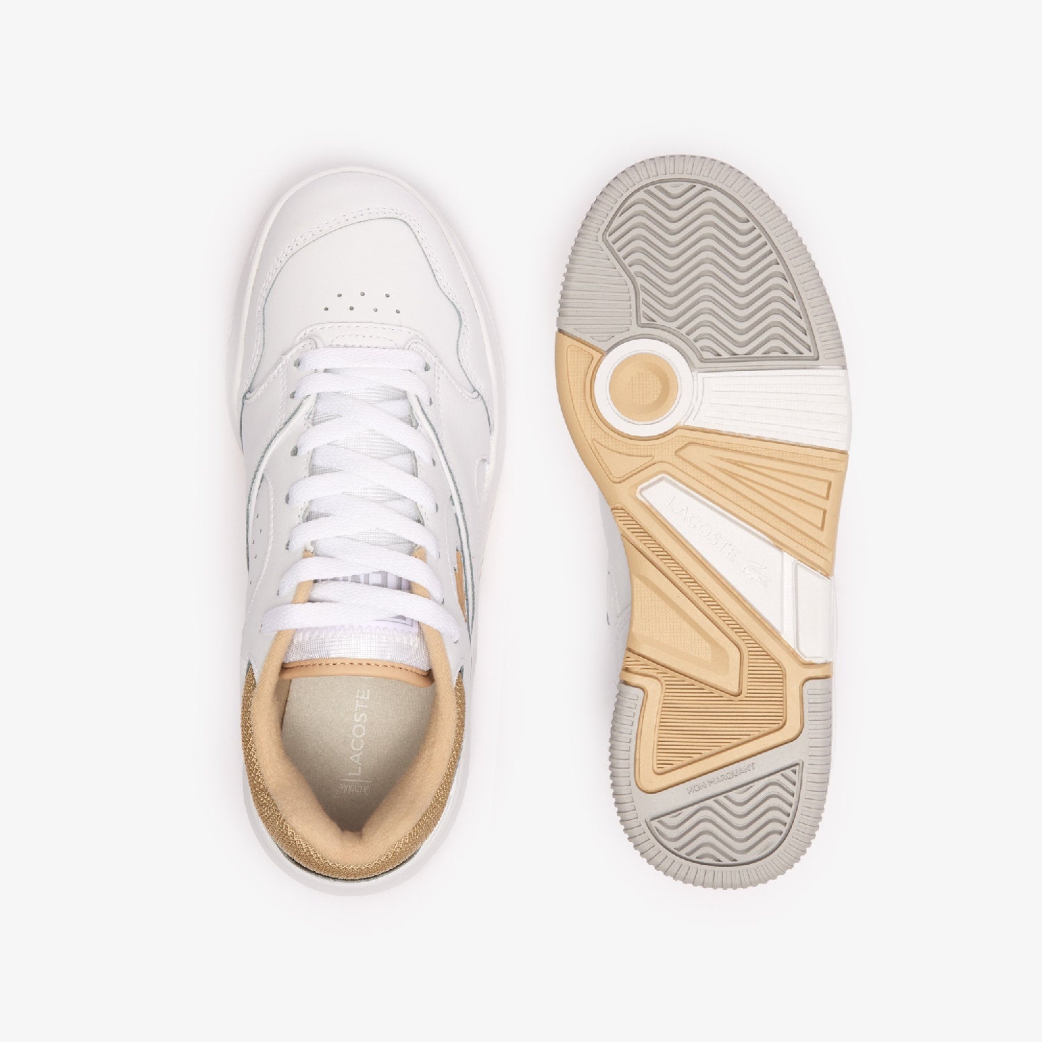 Sneakers Lineshot en cuir - White & Light Brown