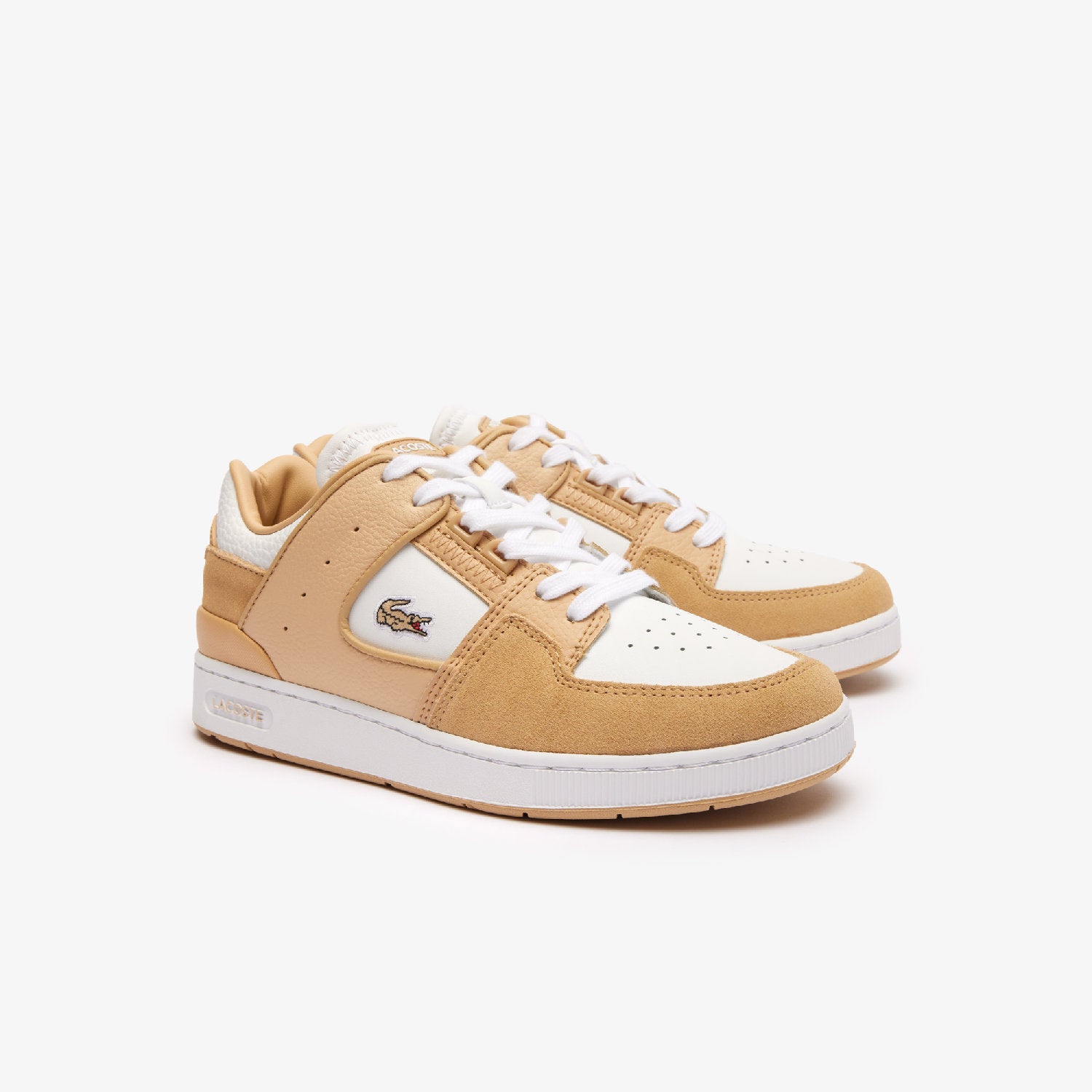 Sneakers Court Cage en cuir - Light Brown & White