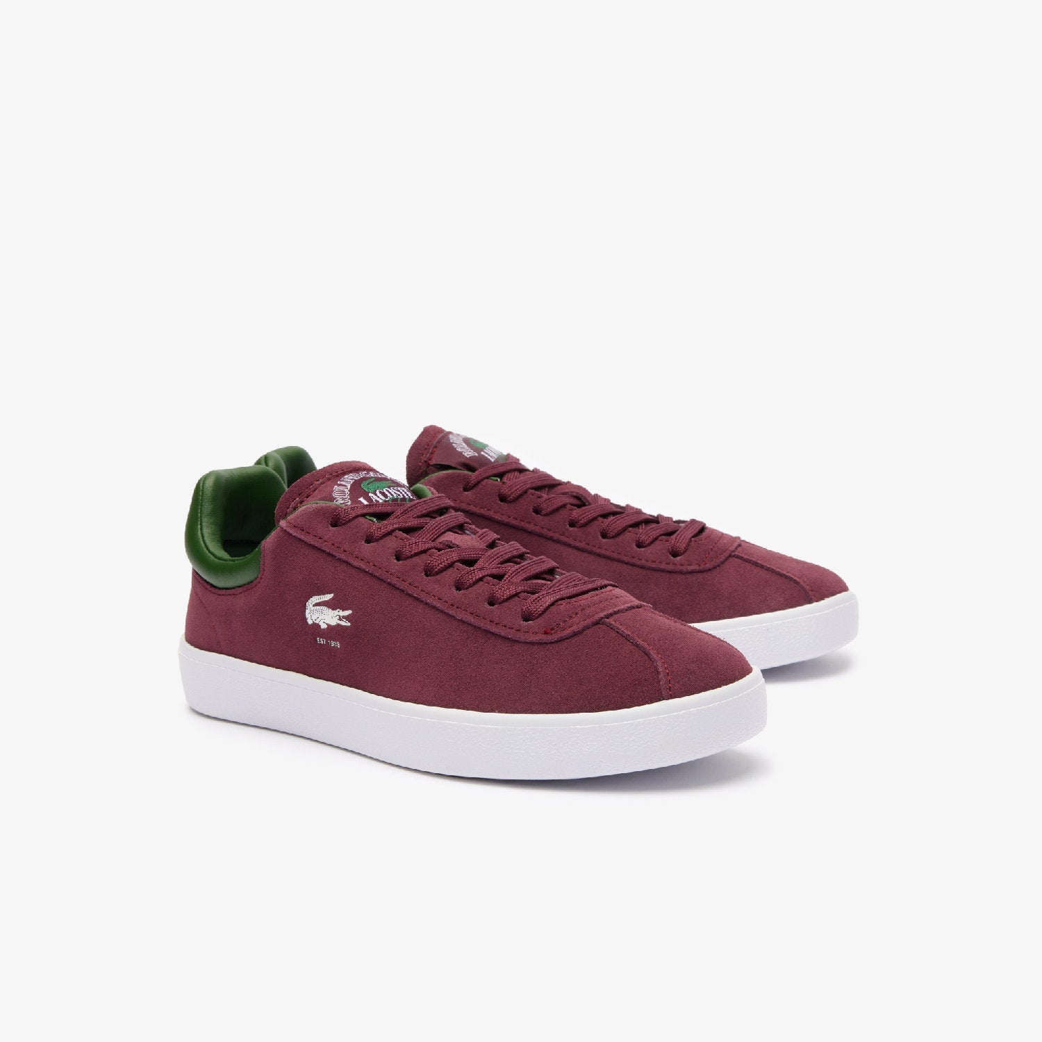Sneakers Baseshot Lacoste x Roland-Garros en cuir - Dark Burgundy